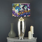 Graffiti Text Pattern Print Drum Lamp Shade