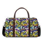 Graffiti Text Pattern Print Duffle Bag