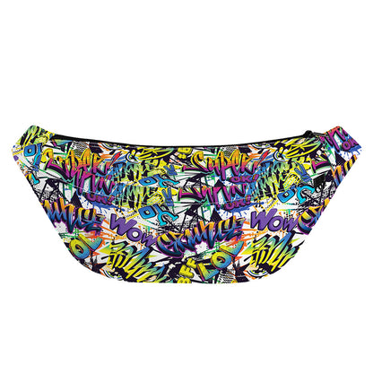 Graffiti Text Pattern Print Fanny Pack