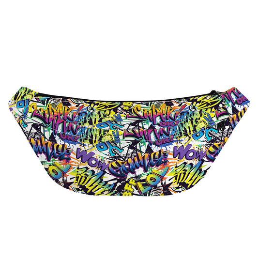 Graffiti Text Pattern Print Fanny Pack