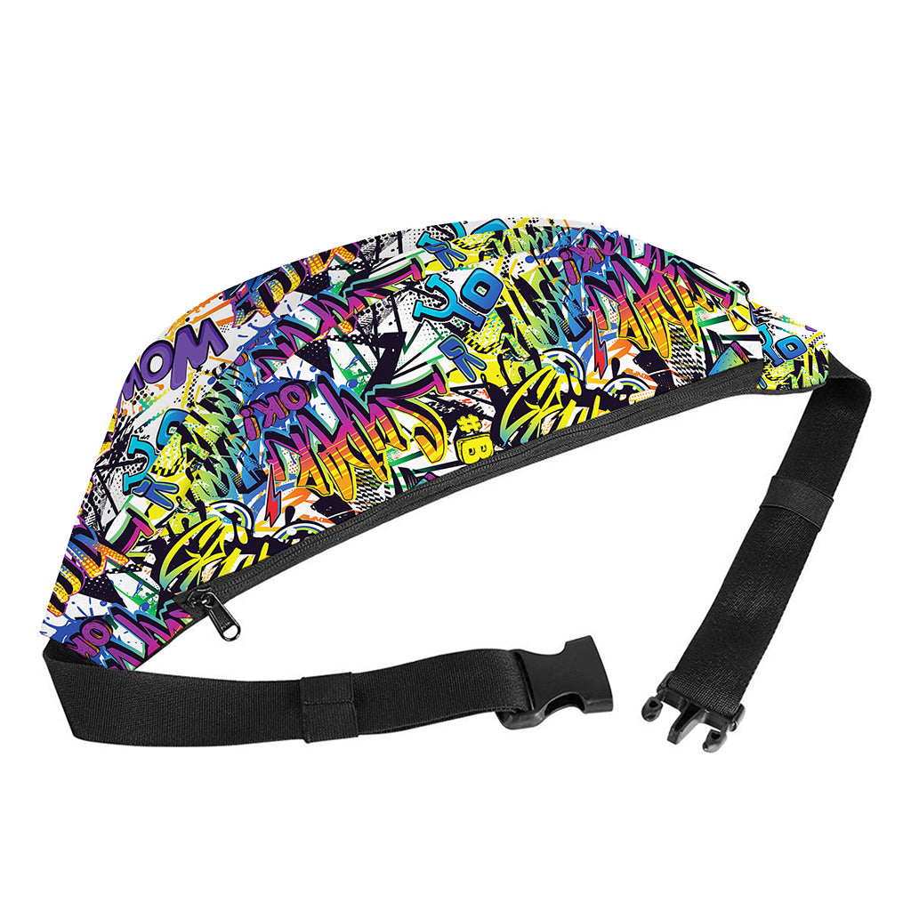 Graffiti Text Pattern Print Fanny Pack