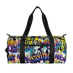 Graffiti Text Pattern Print Gym Bag