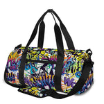 Graffiti Text Pattern Print Gym Bag