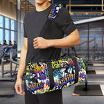Graffiti Text Pattern Print Gym Bag