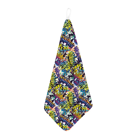 Graffiti Text Pattern Print Hand Towel
