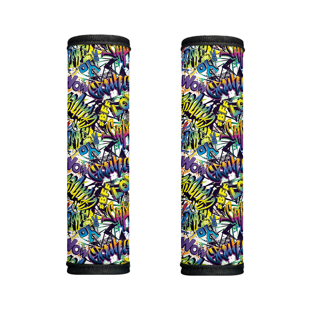 Graffiti Text Pattern Print Handle Covers