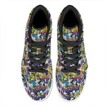Graffiti Text Pattern Print High Top Leather Sneakers