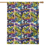 Graffiti Text Pattern Print House Flag