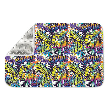 Graffiti Text Pattern Print Indoor Door Mat