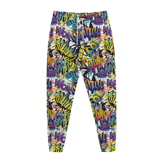 Graffiti Text Pattern Print Jogger Pants