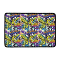 Graffiti Text Pattern Print Kitchen Mat