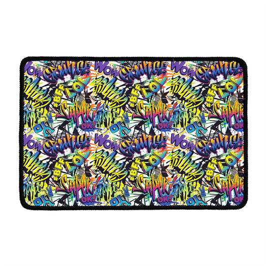 Graffiti Text Pattern Print Kitchen Mat