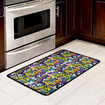 Graffiti Text Pattern Print Kitchen Mat