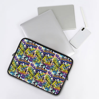 Graffiti Text Pattern Print Laptop Sleeve