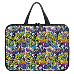Graffiti Text Pattern Print Laptop Sleeve With Handle