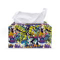 Graffiti Text Pattern Print Leather Tissue Box Cover