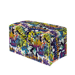 Graffiti Text Pattern Print Leather Tissue Box Cover