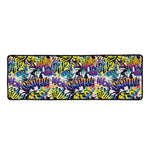 Graffiti Text Pattern Print Long Kitchen Mat
