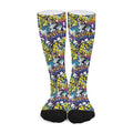 Graffiti Text Pattern Print Long Socks