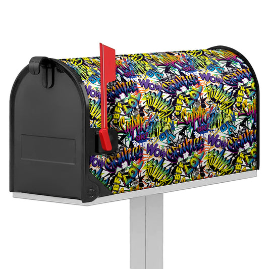 Graffiti Text Pattern Print Mailbox Cover