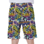 Graffiti Text Pattern Print Men's Beach Shorts