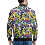 Graffiti Text Pattern Print Men's Bomber Jacket