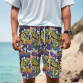Graffiti Text Pattern Print Men's Cargo Shorts