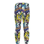 Graffiti Text Pattern Print Men's leggings