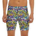 Graffiti Text Pattern Print Men's Long Boxer Briefs