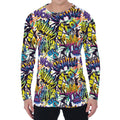 Graffiti Text Pattern Print Men's Long Sleeve T-Shirt