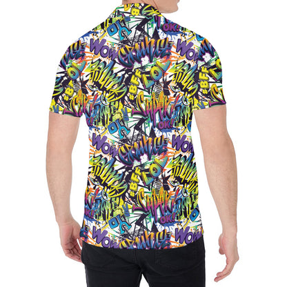 Graffiti Text Pattern Print Men's Shirt