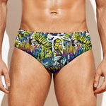 Graffiti Text Pattern Print Men's Swim Briefs