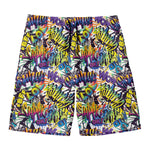 Graffiti Text Pattern Print Men's Swim Trunks