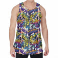 Graffiti Text Pattern Print Men's Velvet Tank Top