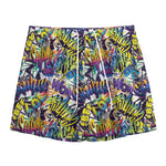 Graffiti Text Pattern Print Mesh Shorts