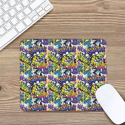 Graffiti Text Pattern Print Mouse Pad