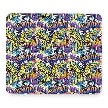 Graffiti Text Pattern Print Mouse Pad