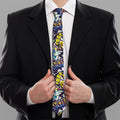 Graffiti Text Pattern Print Necktie