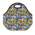 Graffiti Text Pattern Print Neoprene Lunch Bag