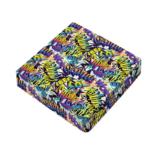 Graffiti Text Pattern Print Outdoor Seat Cushion Cover