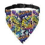 Graffiti Text Pattern Print Over The Collar Dog Bandana