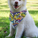 Graffiti Text Pattern Print Over The Collar Dog Bandana