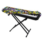 Graffiti Text Pattern Print Piano Keyboard Cover