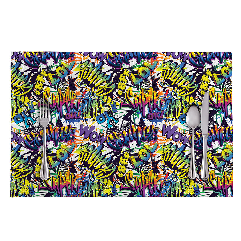 Graffiti Text Pattern Print Placemat