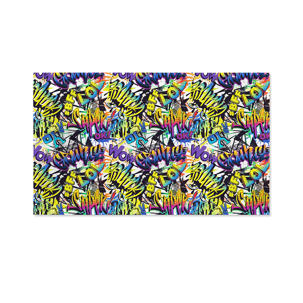 Graffiti Text Pattern Print Polyester Flag