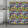 Graffiti Text Pattern Print Polyester Shower Curtain