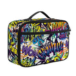 Graffiti Text Pattern Print Portable Lunch Bag