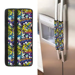 Graffiti Text Pattern Print Refrigerator Handle Covers
