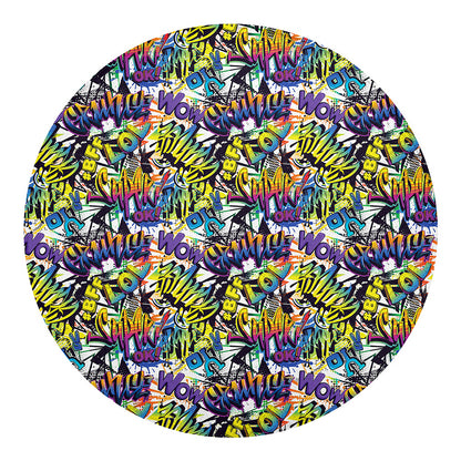 Graffiti Text Pattern Print Round Blanket