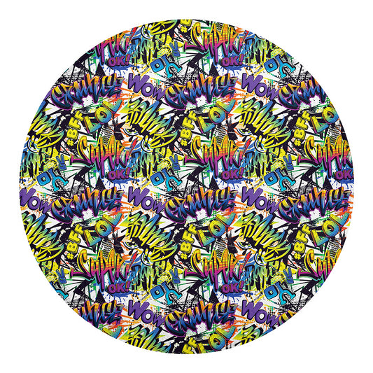 Graffiti Text Pattern Print Round Blanket
